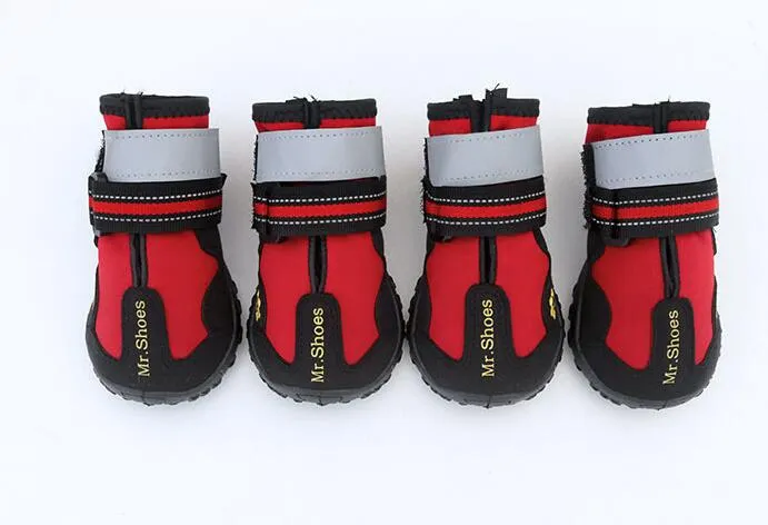 AnniePaw Sports Dog Shoes - Waterproof Reflective Boots with PVC Soles