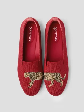 Audrey round-toe embroidered loafers