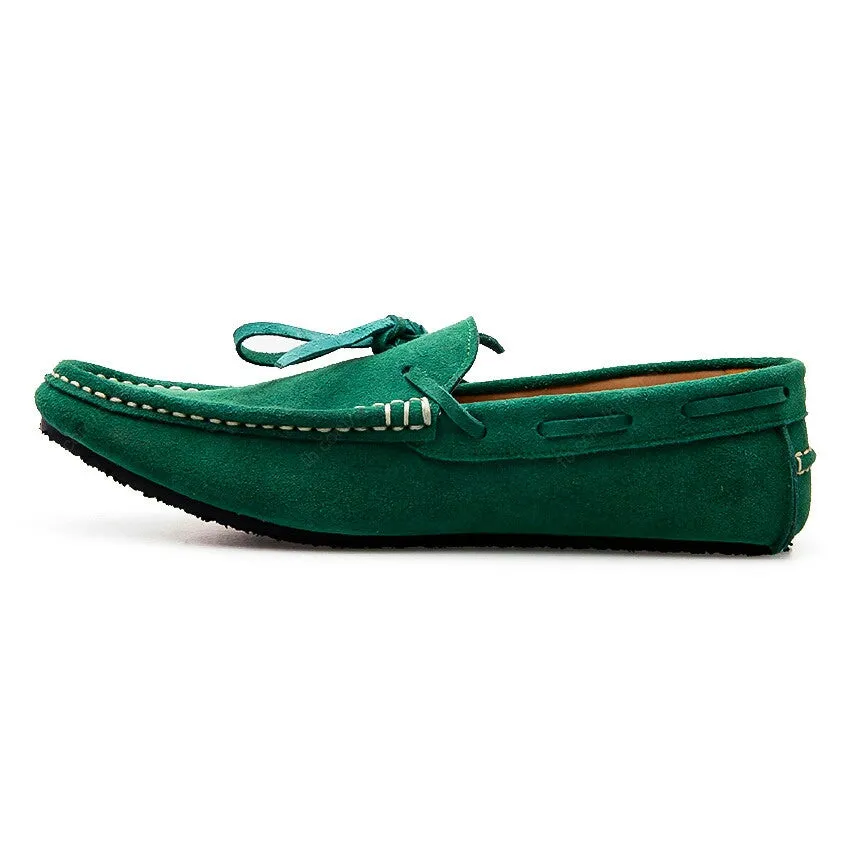 Casualist Lace Leather Loafer Suede Duck Head Green