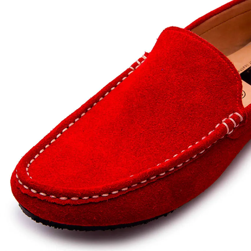 Casualist Leather Loafer Suede Ruby Red