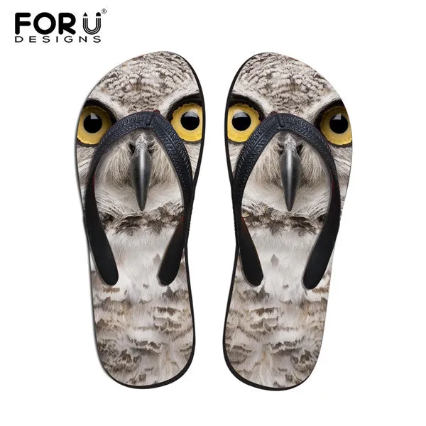 FORUDESIGNS 2017 Fashion Summer Beach Flip Flops Women Slippers Cute 3D Pet Cat Dog Terrier Printed Sandals Lady Flats Shoes