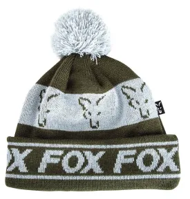 Fox Fleece Lined Green Silver Bobble Hat