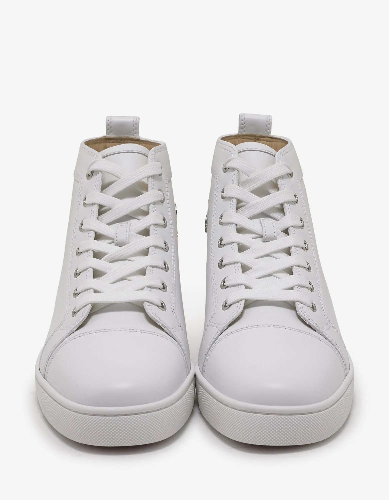 Louis Flat White Leather High Top Trainers -