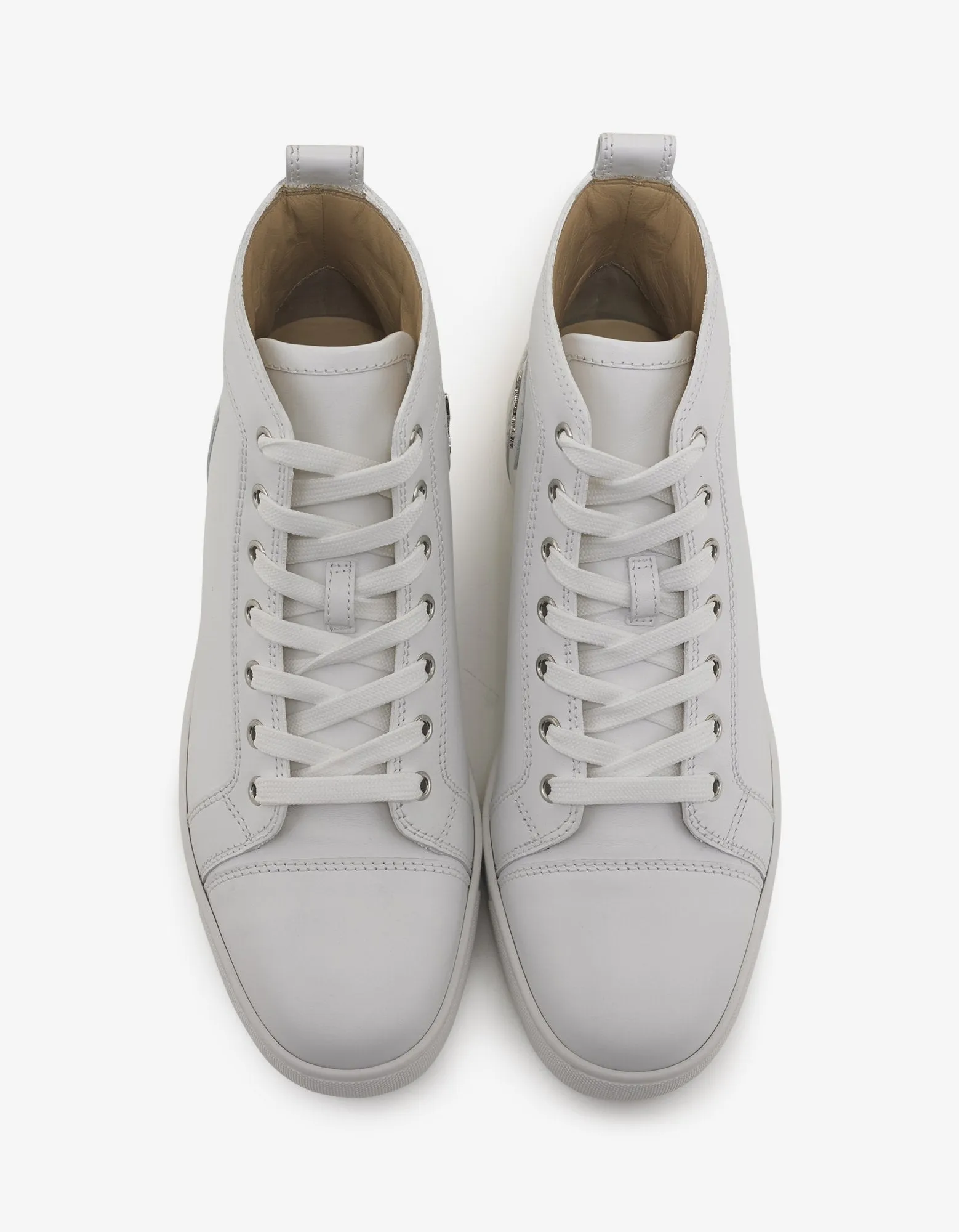 Louis Flat White Leather High Top Trainers -