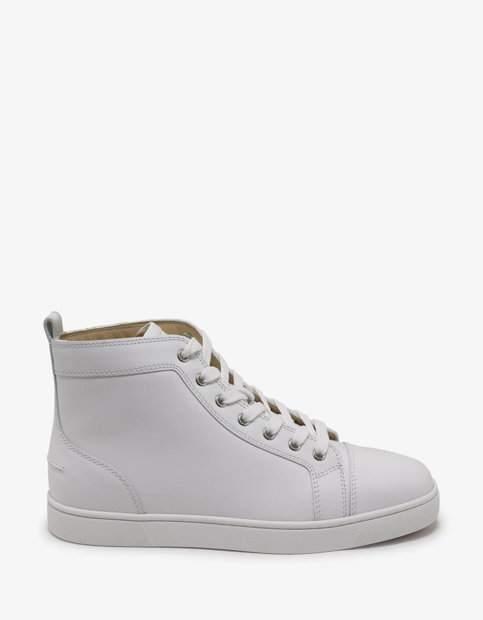 Louis Flat White Leather High Top Trainers -