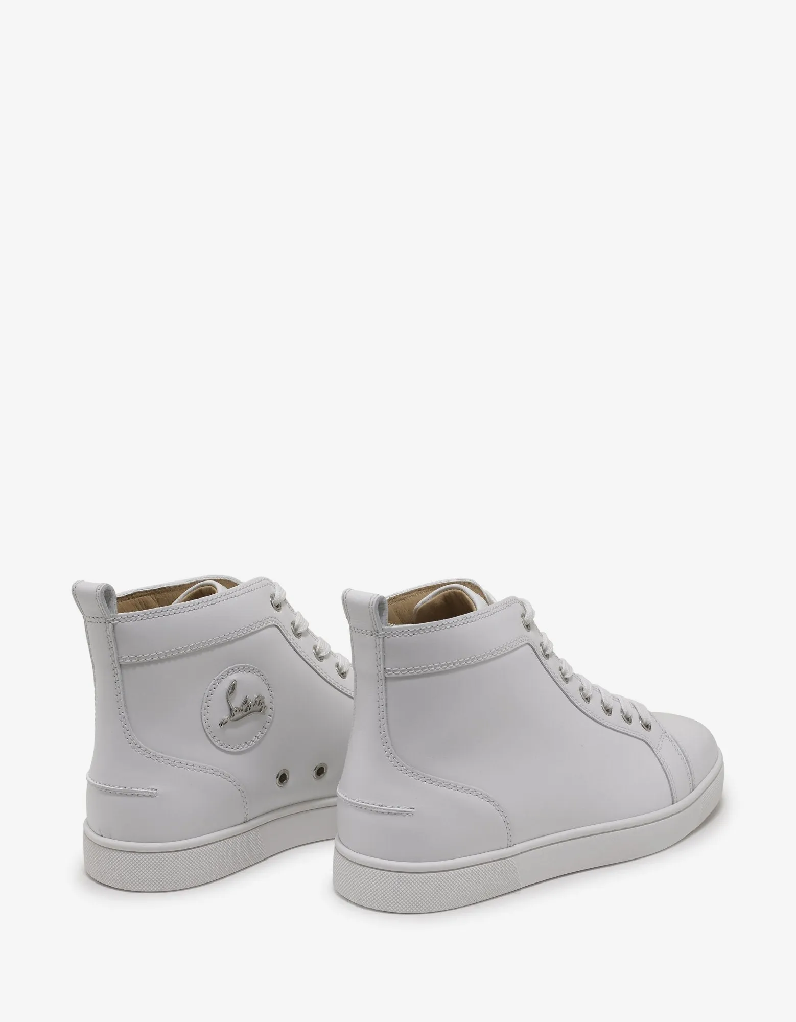 Louis Flat White Leather High Top Trainers -