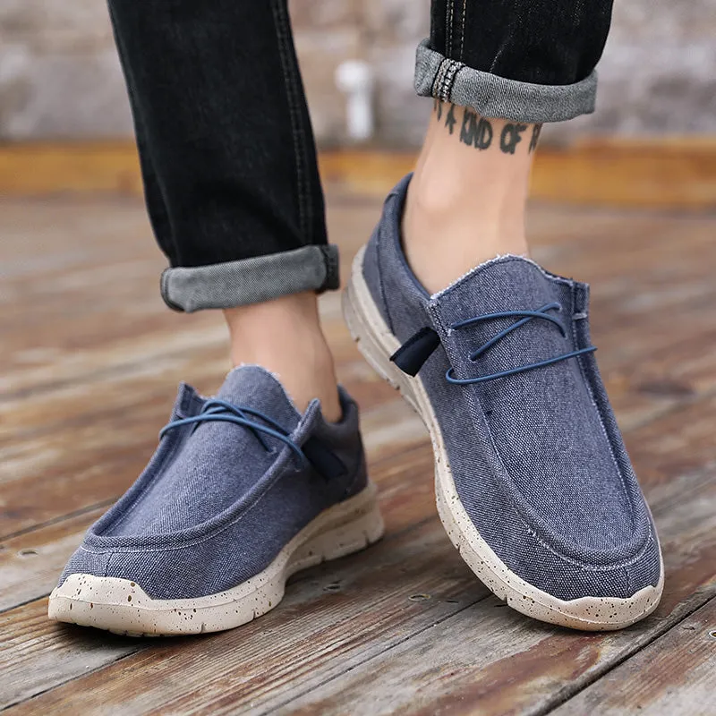 Men Loafer Slip On Sneakers Casual Comfort Lightweight Travel Stretch Canvas Shoes