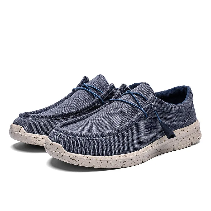 Men Loafer Slip On Sneakers Casual Comfort Lightweight Travel Stretch Canvas Shoes