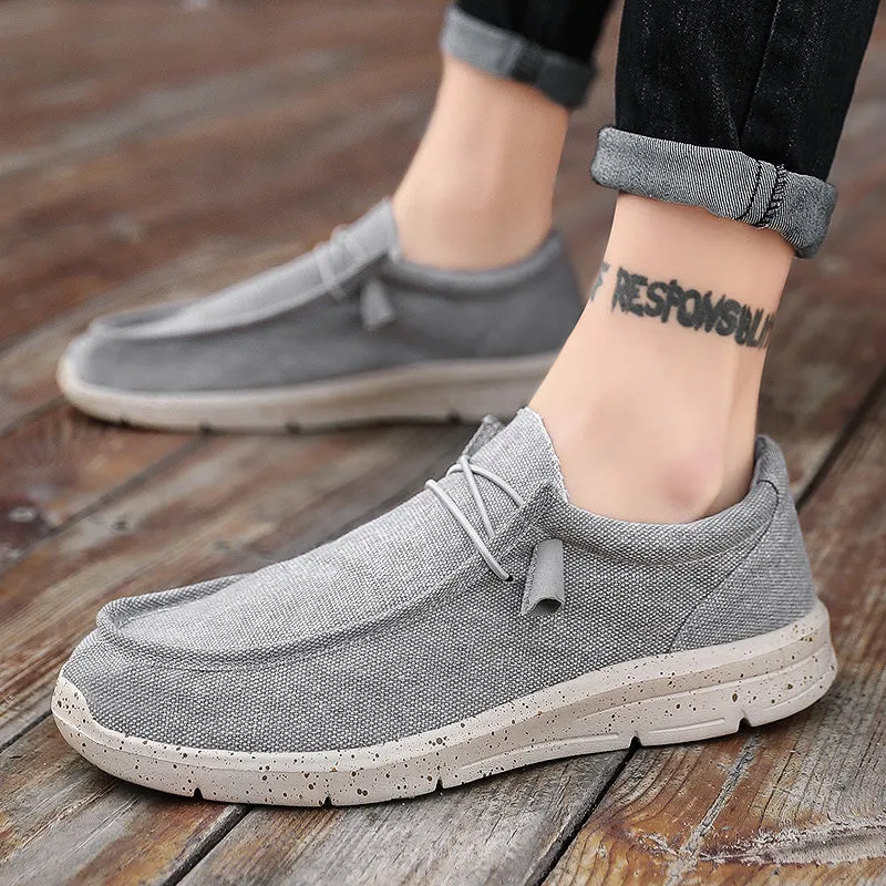 Men Loafer Slip On Sneakers Casual Comfort Lightweight Travel Stretch Canvas Shoes