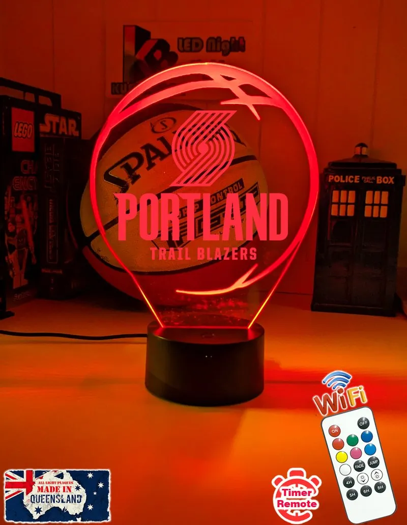 Portland Trail Blazers Basketball Team 3D LED Night Light Lamp