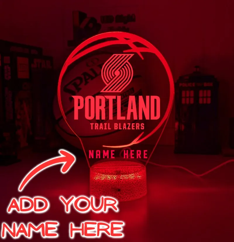 Portland Trail Blazers Basketball Team 3D LED Night Light Lamp