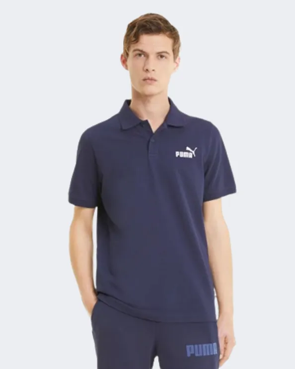 Puma Essentials Pique Men Lifestyle Polo Short Sleeve Navy