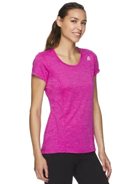 Reebok Women's Fitted Performance Poly Marled T-Shirt