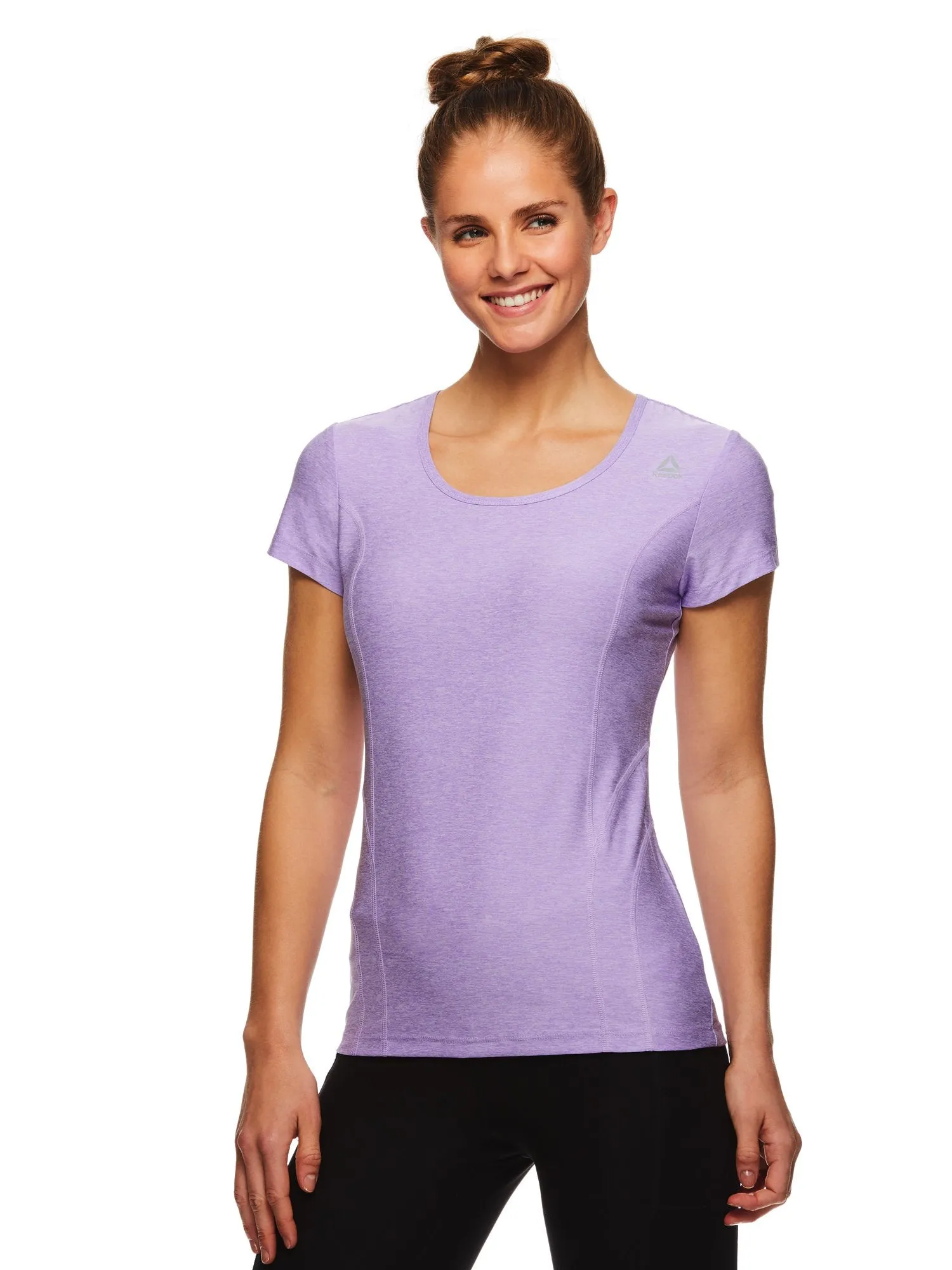 Reebok Women's Fitted Performance Reverse Marled Jersey T-Shirt