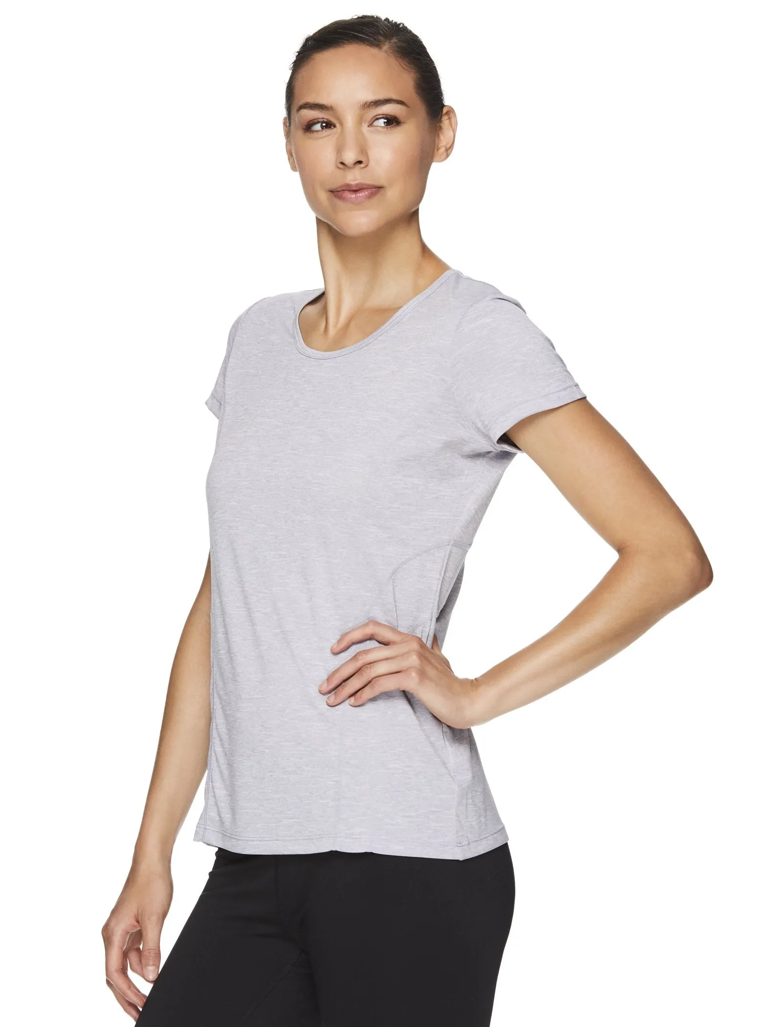 Reebok Women's Fitted Performance Varigated Heather Jersey T-Shirt