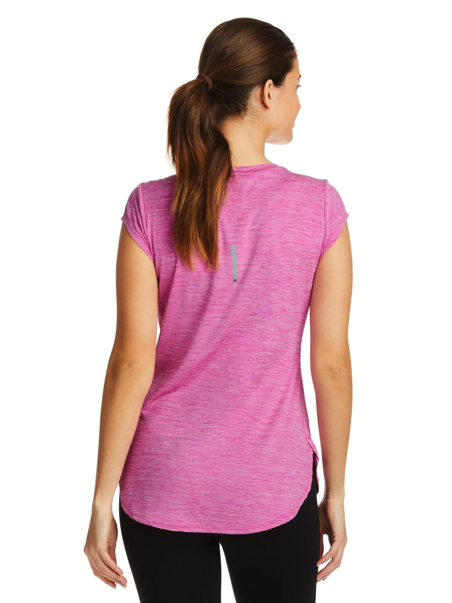 Reebok Women's Perfect Legend Performance Linear Marled Jersey T-Shirt