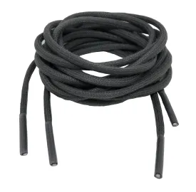 Round Waxed Grey Cotton Shoe Laces - 3mm or 5mm wide