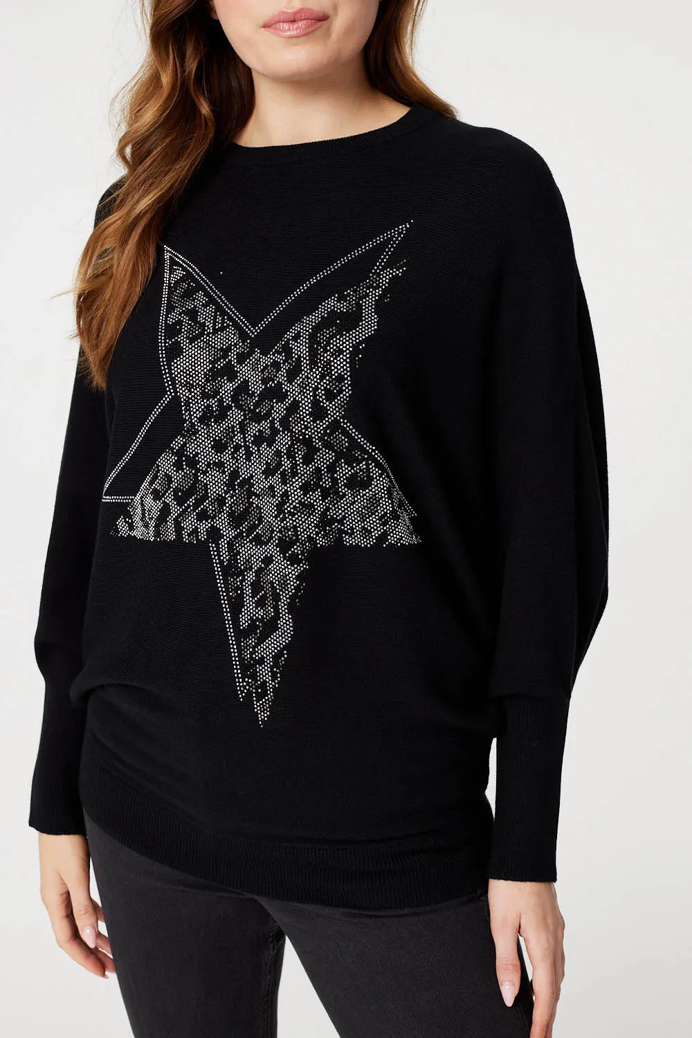 Star Embellished Knit Sweater