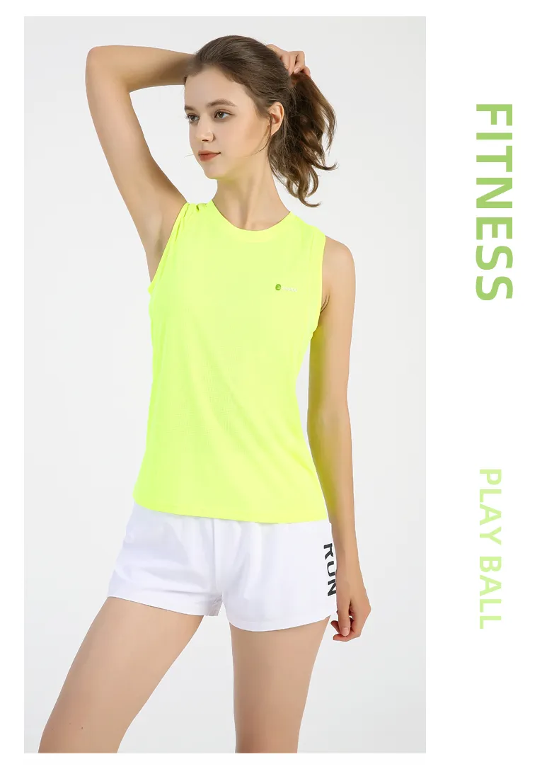 Unisex Crewneck Fluorescent Green Running Sports Vest