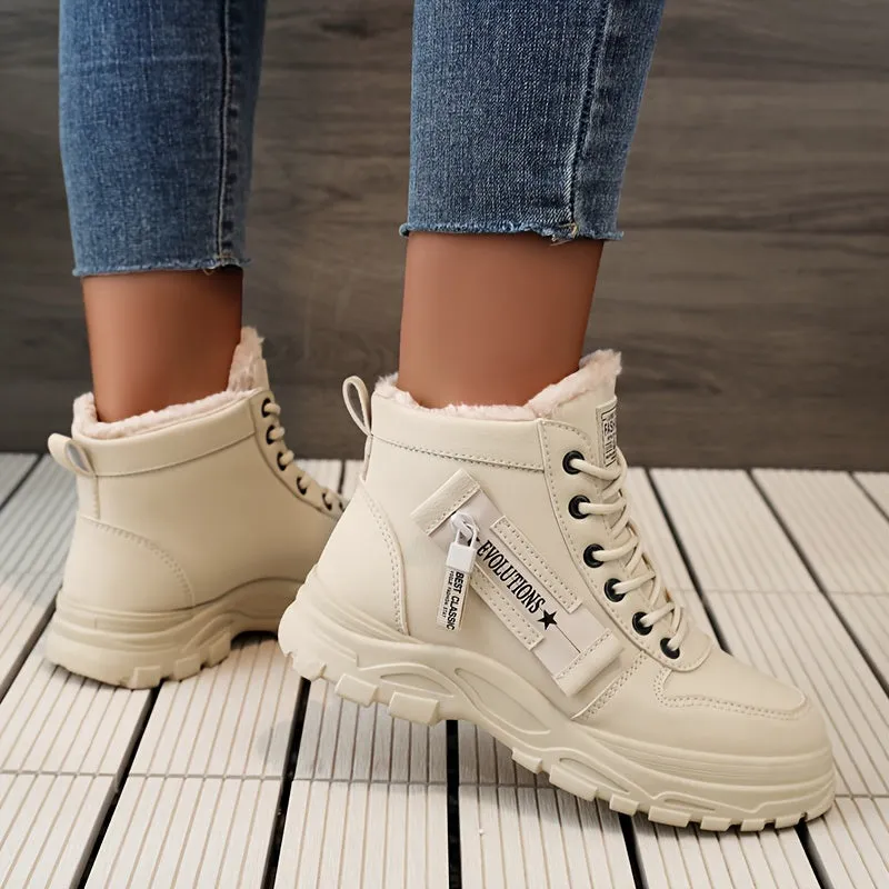 Warm PlushLined High Tops Casual Sports Shoes for Women