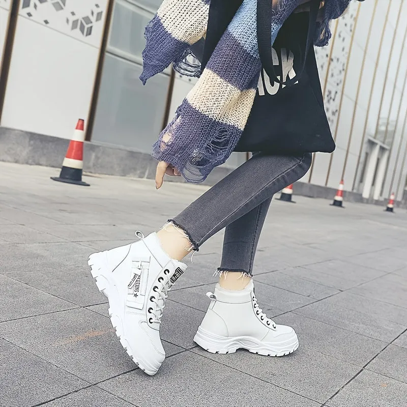 Warm PlushLined High Tops Casual Sports Shoes for Women