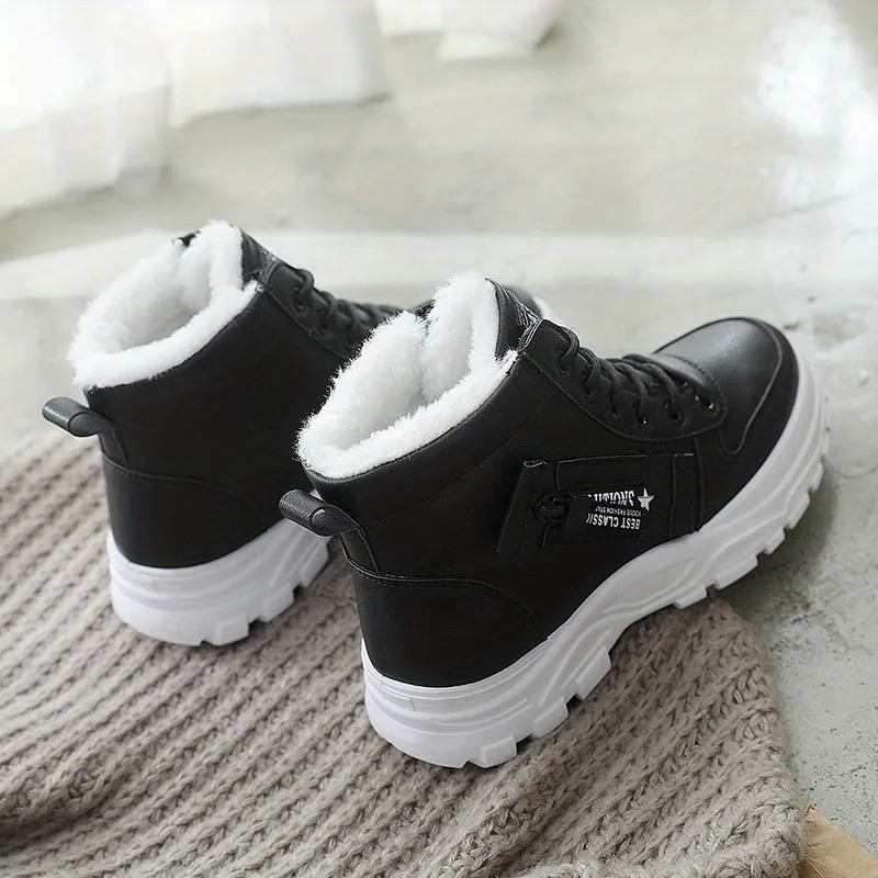 Warm PlushLined High Tops Casual Sports Shoes for Women